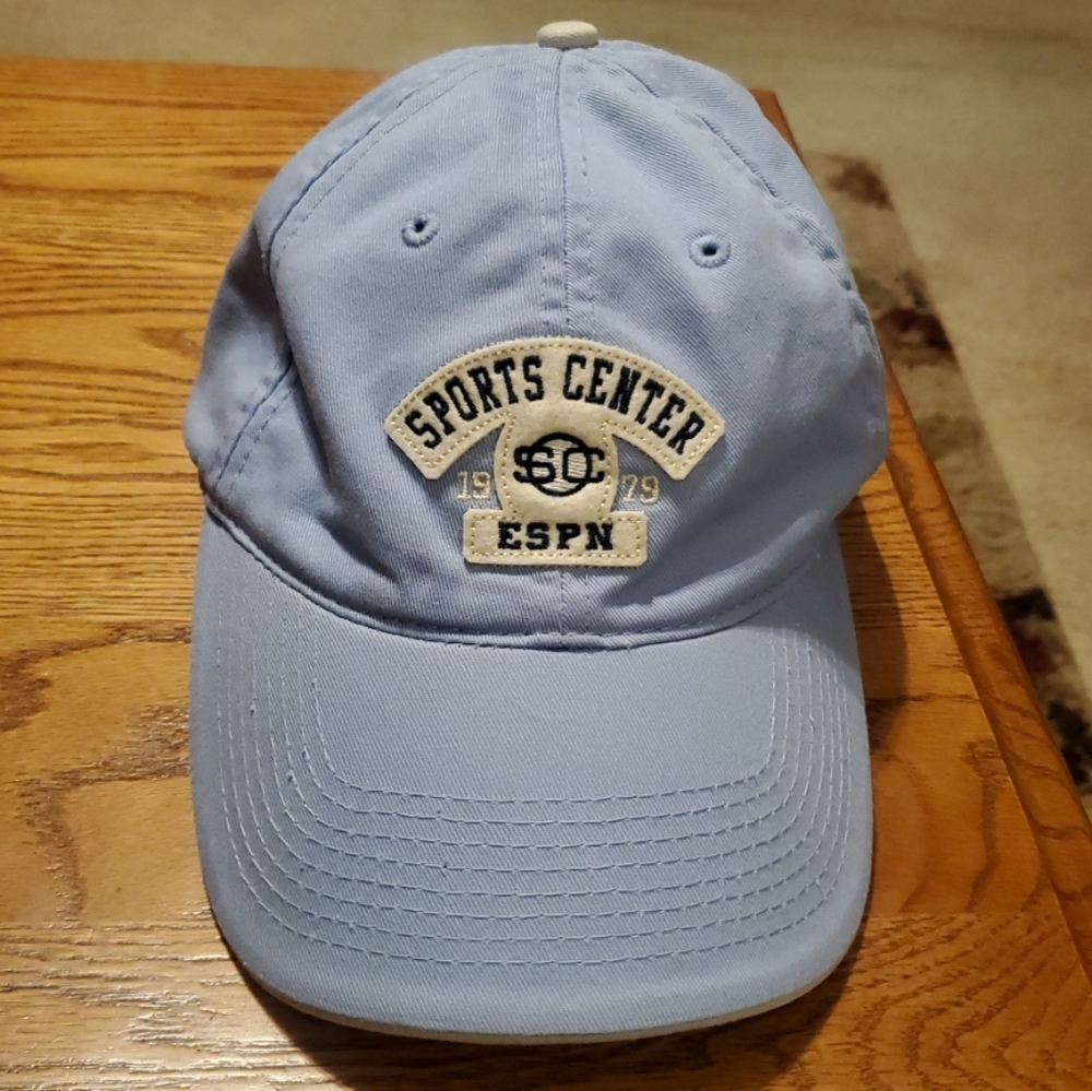 Disney World ESPN Sports Center Light Blue Women's Embroidered Baseball Hat Cap